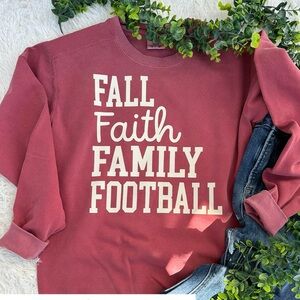 Fall Faith Family Comfort Colors Sweatshirt